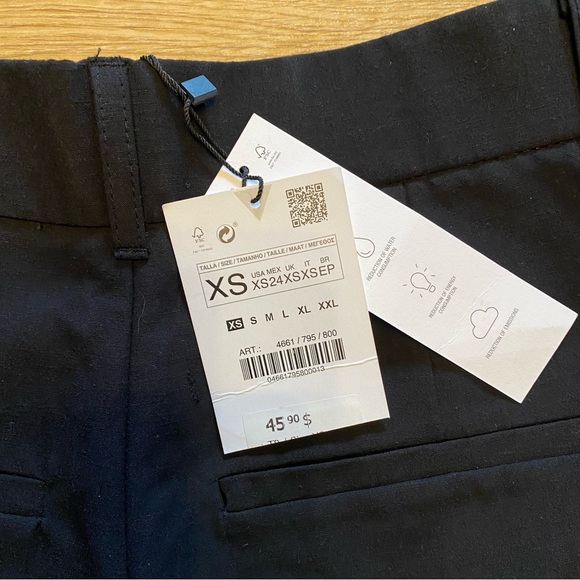NWT Zara Linen Blend Black Shorts size XS - Picture 3 of 10